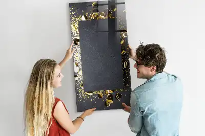 Tableau magnétique pour dessiner avec motifs de confettis dorés