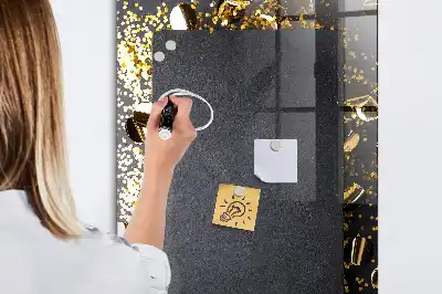 Tableau magnétique pour dessiner avec motifs de confettis dorés
