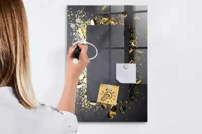 Tableau magnétique pour dessiner avec motifs de confettis dorés