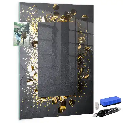 Tableau magnétique pour dessiner avec motifs de confettis dorés