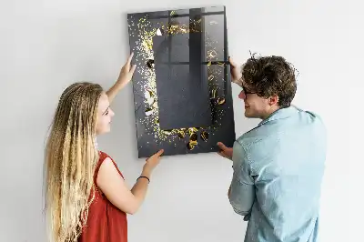 Tableau magnétique pour dessiner avec motifs de confettis dorés