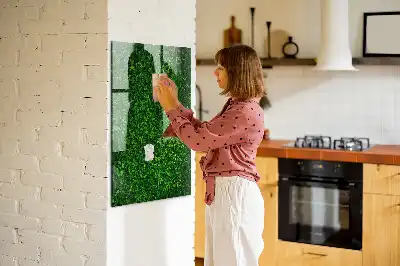 Tableau magnétique pour dessiner motif haie de feuilles