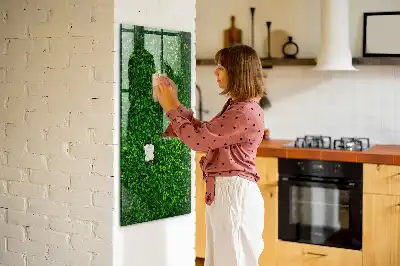 Tableau magnétique pour dessiner motif haie de feuilles