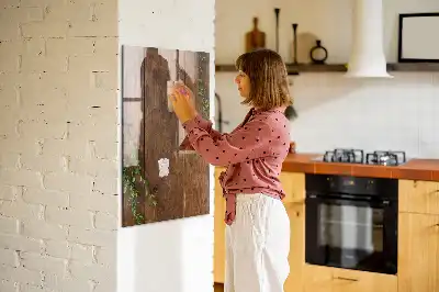 Tableau magnétique pour dessiner en bois rustique