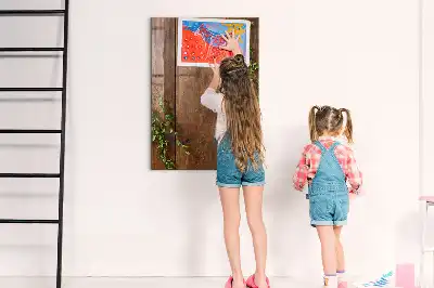 Tableau magnétique pour dessiner en bois rustique