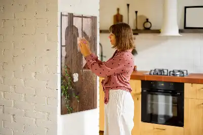 Tableau magnétique pour dessiner en bois rustique