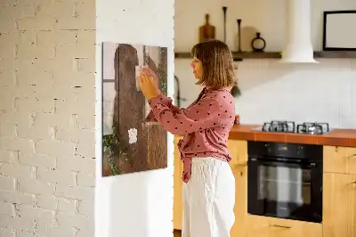 Tableau magnétique pour dessiner en bois rustique