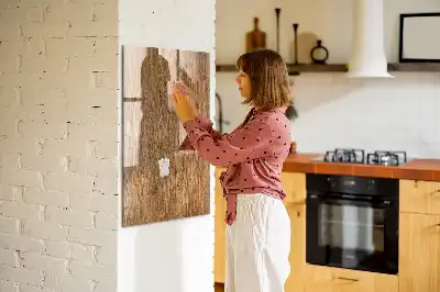 Tableau magnétique pour dessiner en bois aux tons chauds