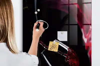 Tableau magnétique pour écrire motif vin renversé