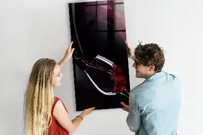 Tableau magnétique pour écrire motif vin renversé
