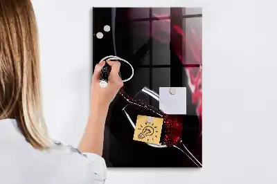 Tableau magnétique pour écrire motif vin renversé