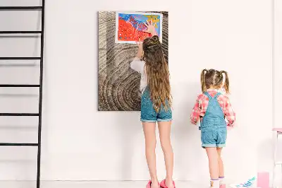 Tableau magnétique pour dessiner motif cernes d'arbre