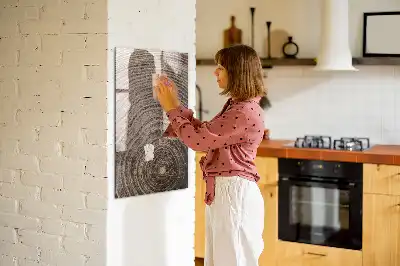 Tableau magnétique pour dessiner motif cernes d'arbre