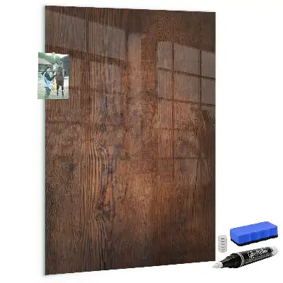 Tableau magnétique pour écrire en bois sombre