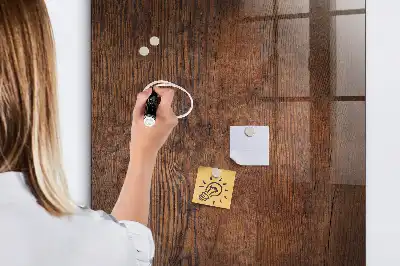 Tableau magnétique pour écrire en bois sombre