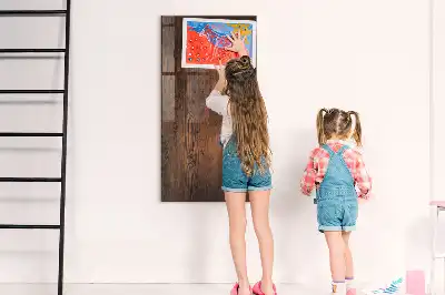 Tableau magnétique pour écrire en bois sombre