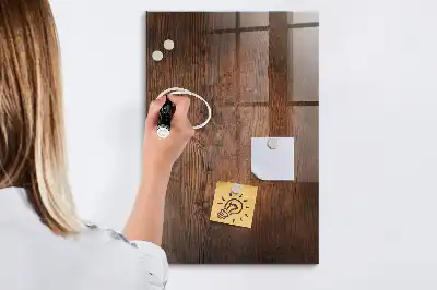 Tableau magnétique pour écrire en bois sombre