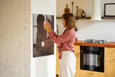Tableau magnétique pour écrire en bois sombre