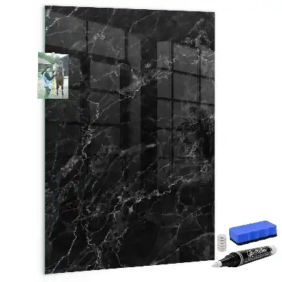 Tableau magnétique pour écrire effet marbre sombre
