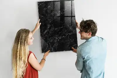 Tableau magnétique pour écrire effet marbre sombre