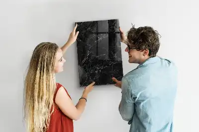 Tableau magnétique pour écrire effet marbre sombre