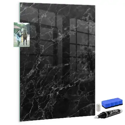 Tableau magnétique pour écrire effet marbre sombre