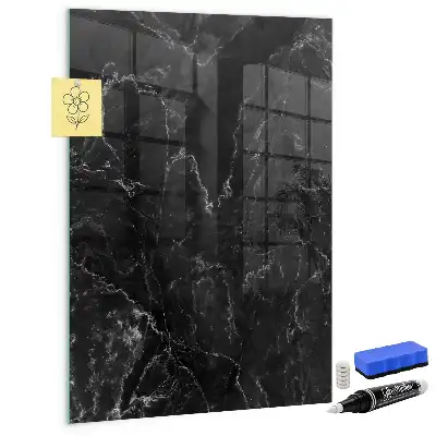 Tableau magnétique pour écriture effet marbre sombre