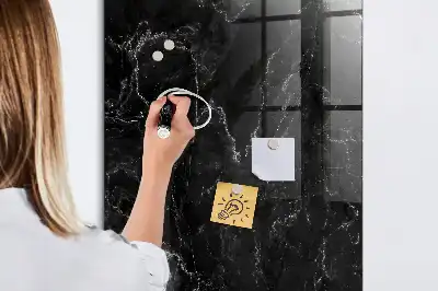 Tableau magnétique pour écriture effet marbre sombre