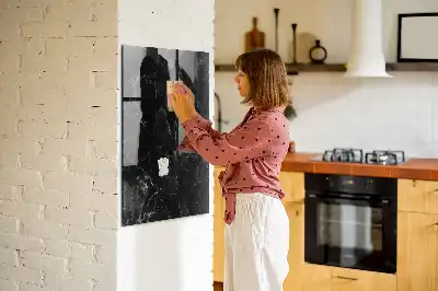 Tableau magnétique pour écriture effet marbre sombre