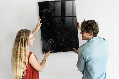 Tableau magnétique pour écriture effet marbre sombre