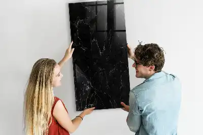 Tableau magnétique pour écriture effet marbre sombre