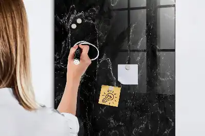 Tableau magnétique pour écriture effet marbre sombre