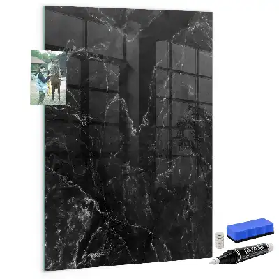 Tableau magnétique pour écriture effet marbre sombre