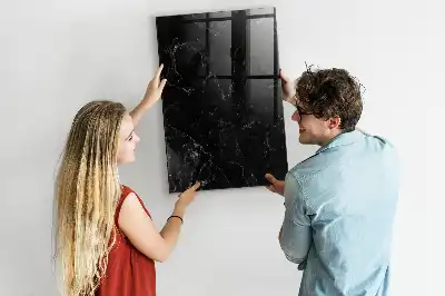 Tableau magnétique pour écriture effet marbre sombre