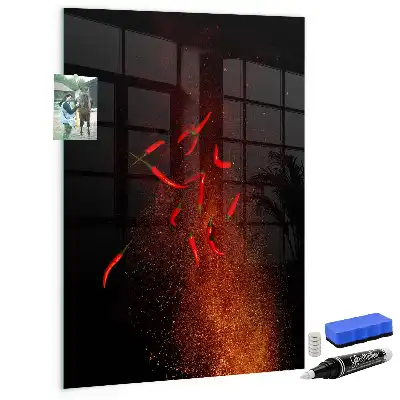 Tableau magnétique pour écrire piments forts