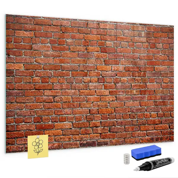 Tableau magnétique avec feutre motif vieux mur de briques