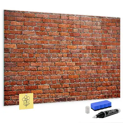 Tableau magnétique avec feutre motif vieux mur de briques