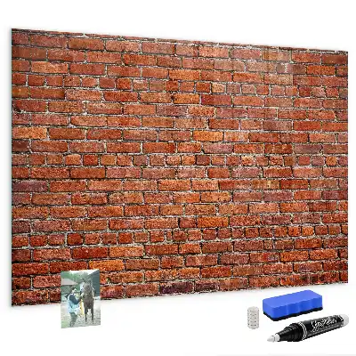 Tableau magnétique avec feutre motif vieux mur de briques