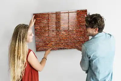 Tableau magnétique avec feutre motif vieux mur de briques