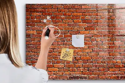 Tableau magnétique avec feutre motif vieux mur de briques