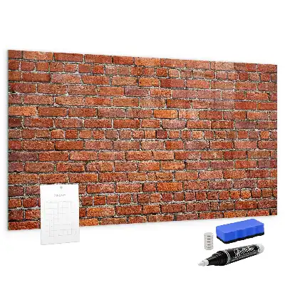 Tableau magnétique avec feutre motif vieux mur de briques