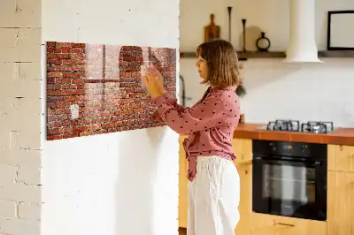 Tableau magnétique avec feutre motif vieux mur de briques