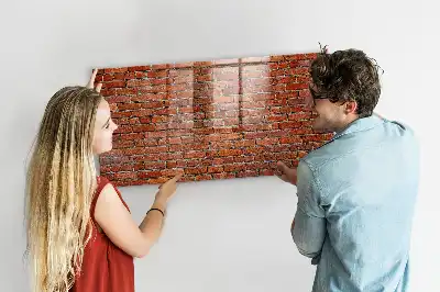 Tableau magnétique avec feutre motif vieux mur de briques