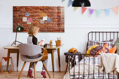 Tableau magnétique avec feutre motif vieux mur de briques