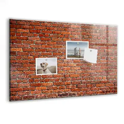 Tableau magnétique avec feutre motif vieux mur de briques