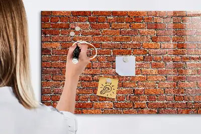 Tableau magnétique avec feutre motif vieux mur de briques