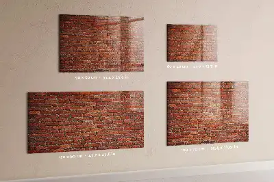Tableau magnétique avec feutre motif vieux mur de briques