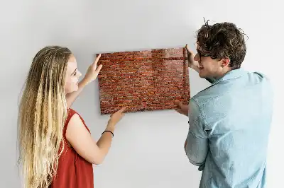 Tableau magnétique avec feutre motif vieux mur de briques