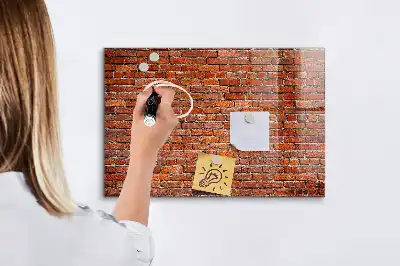 Tableau magnétique avec feutre motif vieux mur de briques