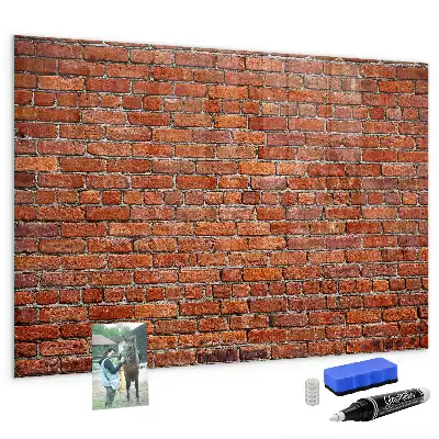Tableau magnétique avec feutre motif vieux mur de briques